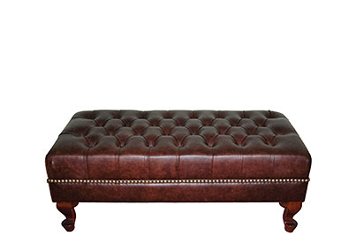 classic brown leather stool