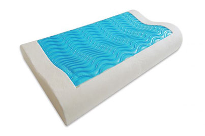 Mαξιλάρι ύπνου  που συνδυάζει τεχνολογία cool gel και αφρό μνήμης (memory foam) σε έκδοση με μικρό πάχος καμπύλη ανατομικό micro διαστάσεων 63×35×9/7εκ.