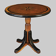 Τραπέζι σαλονιού βοηθητικό ΑΝΕΜΟΛΟΓΙΟ 55×55εκ από ξύλο ιρόκο με πατίνα και μαύρη λάκα