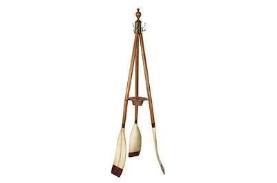 Καλόγερος ΚΟΥΠΙΑ 70×70×190εκ από ξύλο ιρόκο με πατίνα και ivoire λάκα