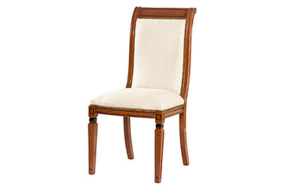 Upholstered dining chair harp