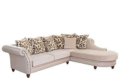 γωνιακός καναπές ανάκλιντρο γωνία με καμπαρά 290×240εκ καθίσματα με αφρό λάτεξ