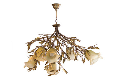 bronze ceiling lights with olive leaves